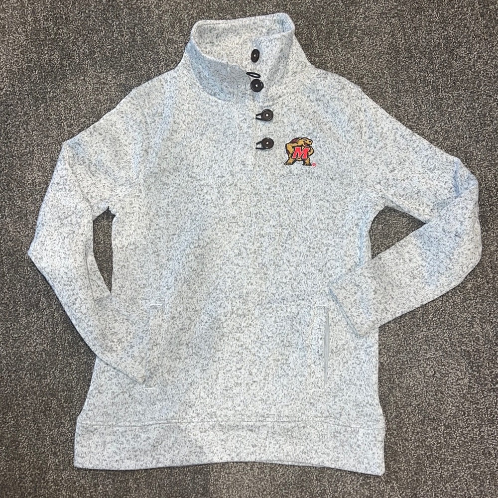 University of MD pullover size med. made by Champion. Fleece lined. Very warm